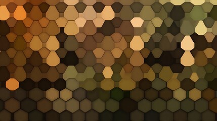 Wall Mural - Abstract Honeycomb Pattern Warm Brown Tones Mosaic Texture. AI Generated