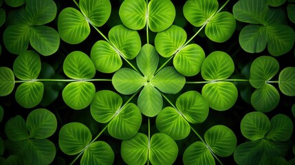 Wall Mural - symmetry four leaf clover pattern