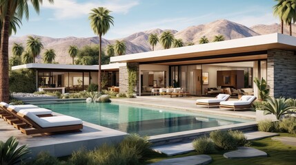 Wall Mural - modern palm springs house