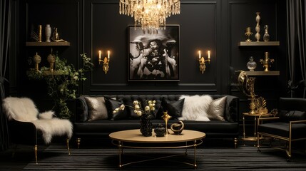 Wall Mural - elegance black and white crowd