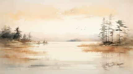 Wall Mural - serene graphic water