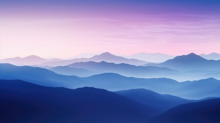 Canvas Print - mountain purple blue gradient