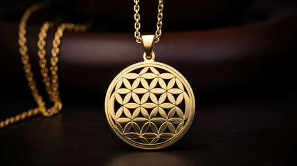 Poster - symbol flower of life gold