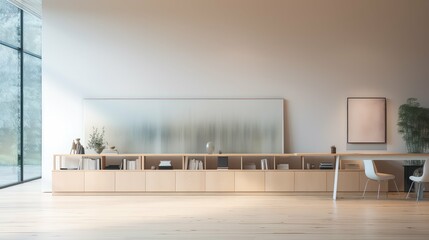 Wall Mural - minimalist blurred showcase interior wall