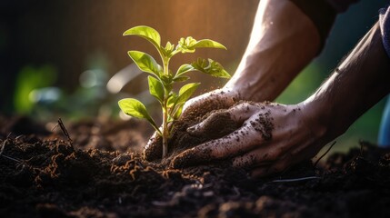 Wall Mural - soil compost sprout