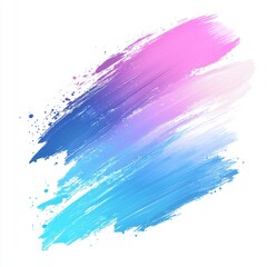 Wall Mural - Abstract Colorful Brush Stroke with Light Purple, Pink, and Blue Gradients on White Background