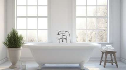 Wall Mural - vintage white bathtub