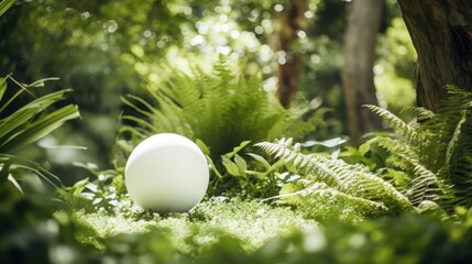 Wall Mural - foliage white sphere