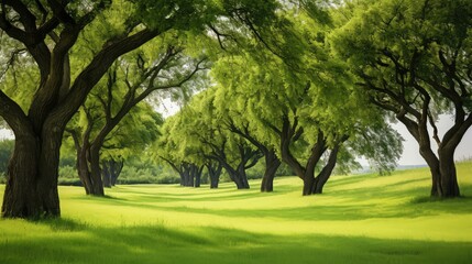 Wall Mural - conversation green trees