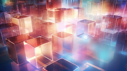 Poster - translucent abstract 3d boxes