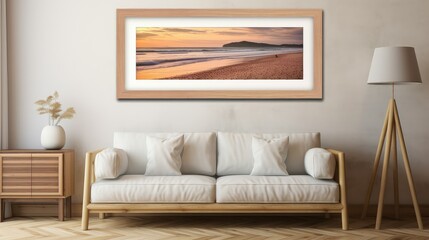 Wall Mural - landscape light wood frame