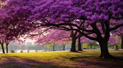 Wall Mural - vibrant purple trees