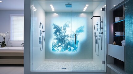 Wall Mural - panels glass shower