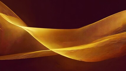 Poster - vibrant abstract background with flowing gold and orange lines on dark maroon