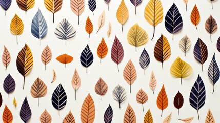 Wall Mural - design handdrawn leaves