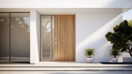 Wall Mural - minimalist front door white