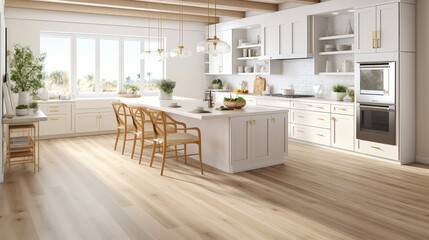 Wall Mural - pale wood grain floors