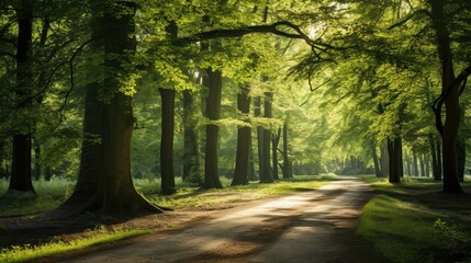 Wall Mural - contrast trees in sunlight