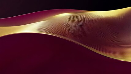 Poster - dynamic maroon and gold metallic waves background animation