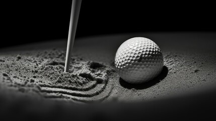 Wall Mural - ball golf black and white