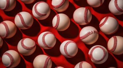 Wall Mural - scatte baseball red background