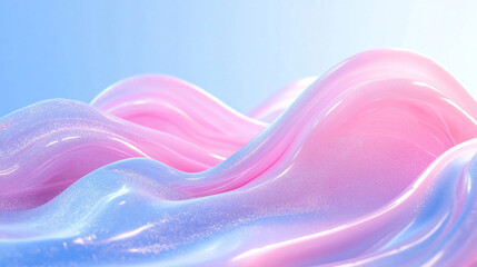 Canvas Print - A pink background with a purple wave Fantasy pastel motion wave abstract 2D cartoon backdrop