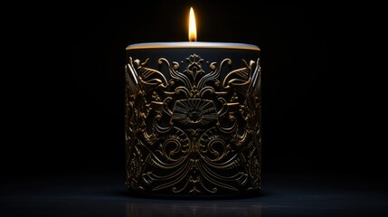 Wall Mural - designs black background candle