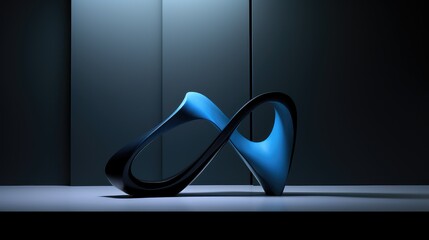 Poster - elegance blue black abstract