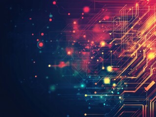 Poster - Abstract digital background with vibrant colors and patterns
