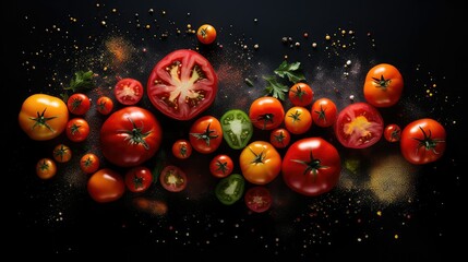 Poster - powders tomatoes on white background