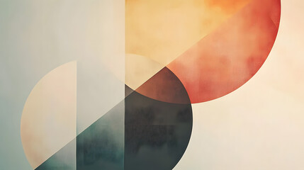 Poster - Abstract geometric composition featuring circles and shapes modern art digital artwork minimalist environment visual concept