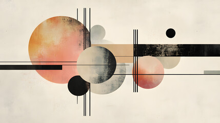 Poster - Abstract geometric composition featuring shapes digital art visual design modern aesthetic unique perspective