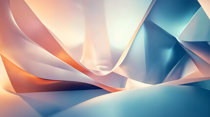 Poster - Abstract geometric composition featuring fluid shapes digital art context modern environment artistic viewpoint contemporary concept