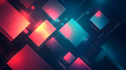 Wall Mural - Dynamic abstract geometric composition featuring vibrant colors digital art creative space modern aesthetic futuristic viewpoint