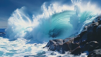 Canvas Print - water background waves blue