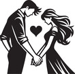 © MdSumon - Silhouette vector icon of a couple holding hands on Valentine's Day, symbolizing love, romance, relationship, affection, and togetherness. Isolated on white.