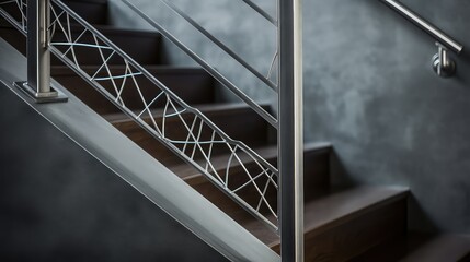 Canvas Print - staircase brushed steel texture