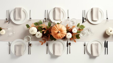 Sticker - modern thanksgiving table overhead