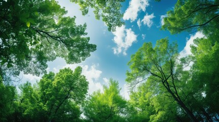 Wall Mural - leaves trees sky