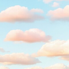 Wall Mural - Pastel Pink and Blue Clouds in a Softly Lit Sky