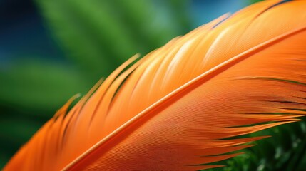 Poster - macro orange feather