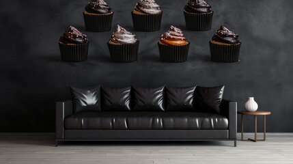 Wall Mural - sleek cupcake background