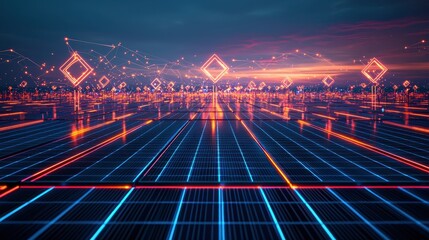 Leinwandbilder - Exploring futuristic environments dynamic digital landscape and graphic design innovation