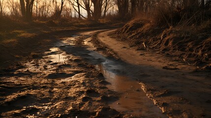 Sticker - ruts dirt road texture