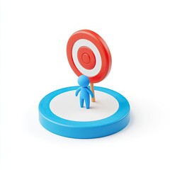 3D Person Facing Target, Aiming, Isolated