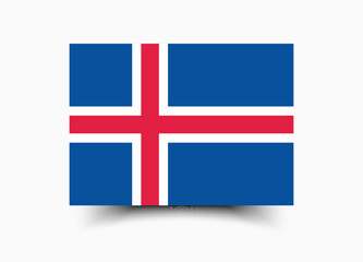 iceland flag. flag of iceland. the official ratio. flag icon. standard color. standard size. a recta