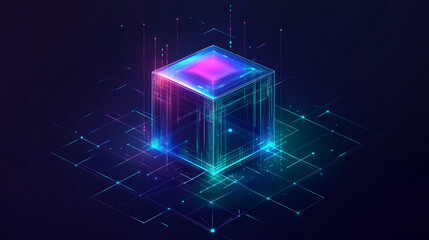 Poster - Modern digital abstract 3D background. Copy space.