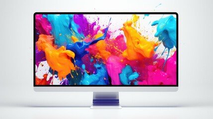 Wall Mural - colorful white computer screen