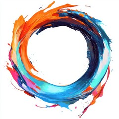 Wall Mural - Colorful Circular Splash of Abstract Paint Creating Vibrant Artistic Loop and Creative Energy