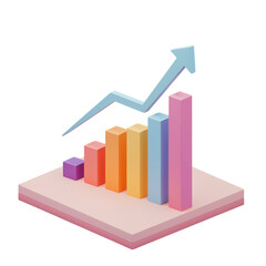 Poster - Colorful 3D Bar Graph Showing Positive Growth Trend